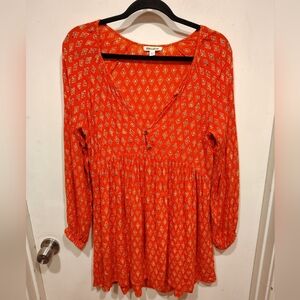 Billabong Until Tomorrow Red Crinkle Rayon Skater Dress Size S -Boho Swim Cover